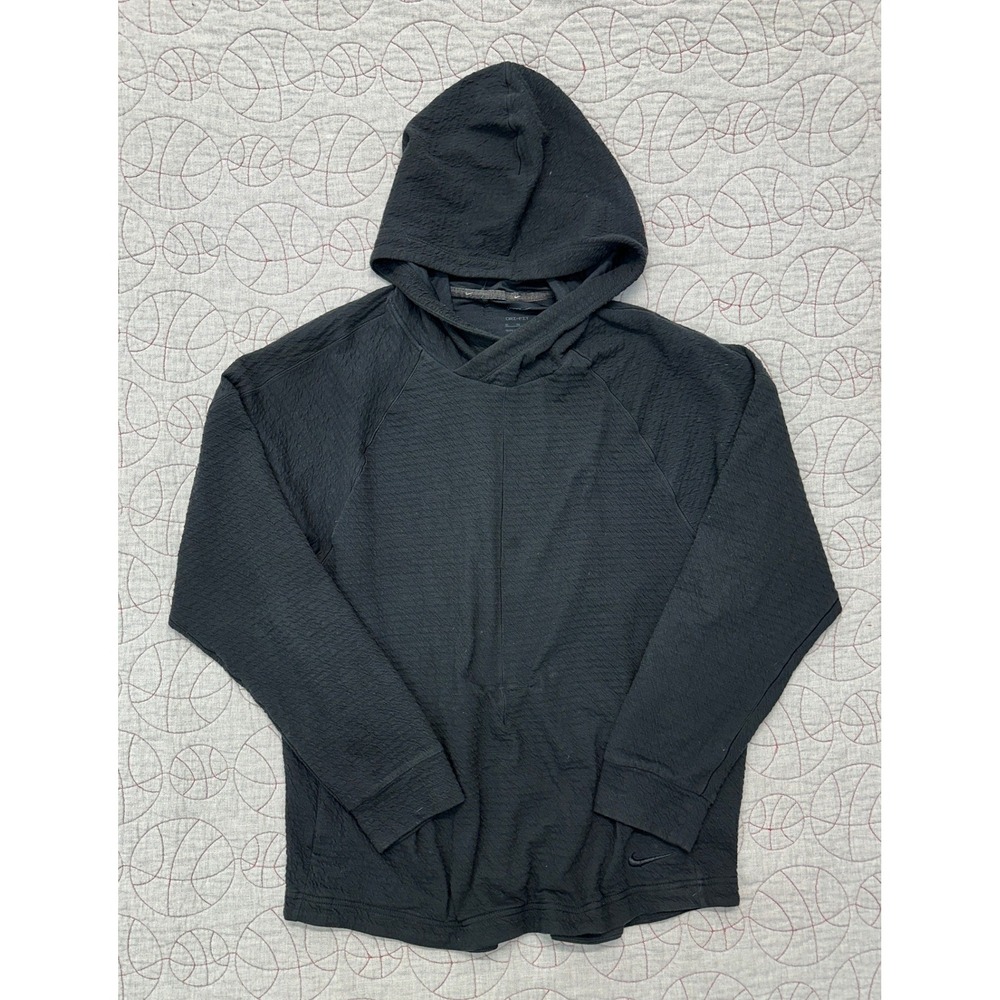 Nike Yoga Textured Hoodie Black Dri-FIT Pullover DV9875-010 / Mens XL